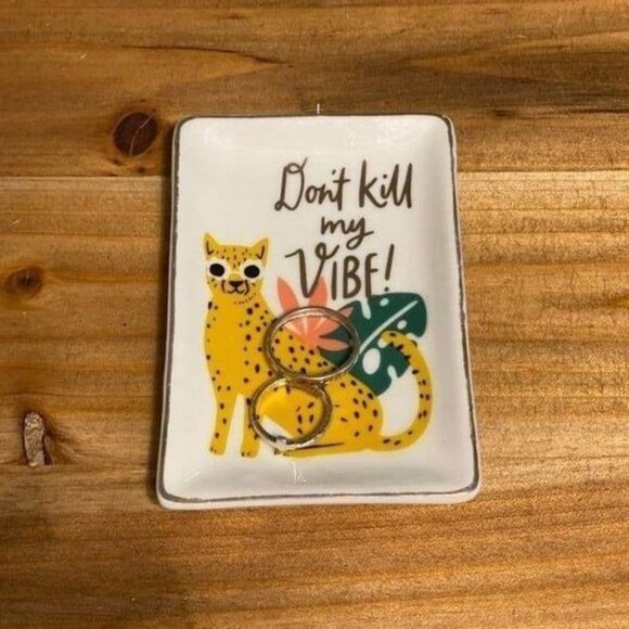 DON'T KILL MY VIBE Small Jewelry Dish Tidbit Tray catchall Valentines Day gift - Picture 5 of 5